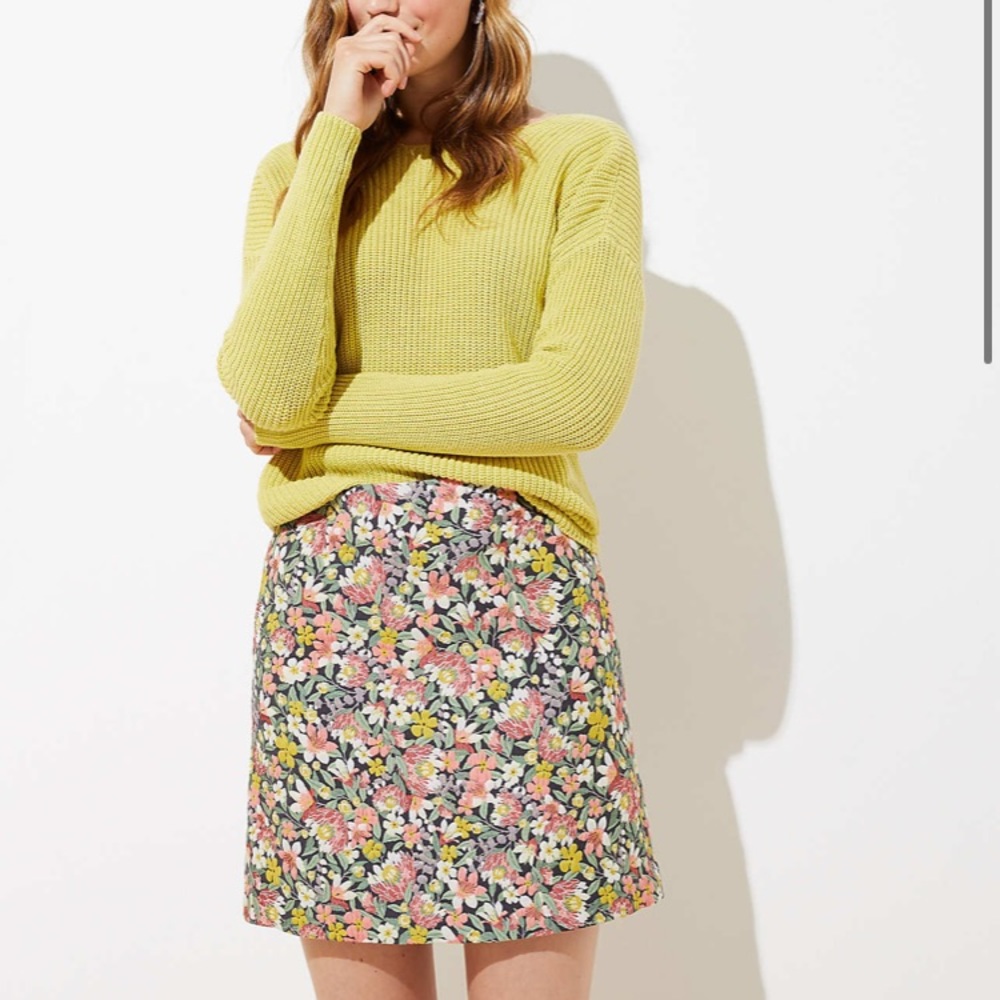 Loft Floral Shift Skirt Size 8